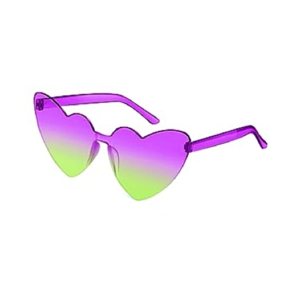 NEW Purple & Green Gradient Heart Sunglasses